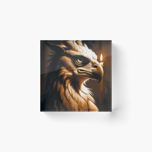 Item preview, Candlelit Griffin Portrait – Sepia Renaissance Fantasy designed and sold by semenol.