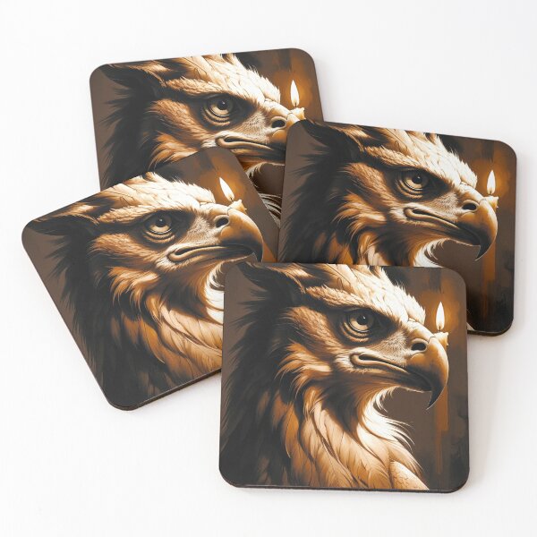 Item preview, Candlelit Griffin Portrait – Sepia Renaissance Fantasy designed and sold by semenol.