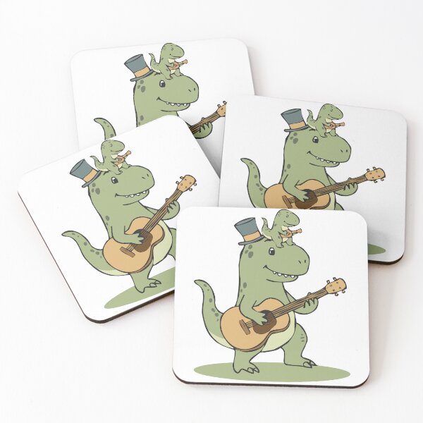 Item preview, Cute Dinosaur Playing Guitar – Kawaii Dino Music Cartoon Illustration designed and sold by MeeraArts&Crafts.