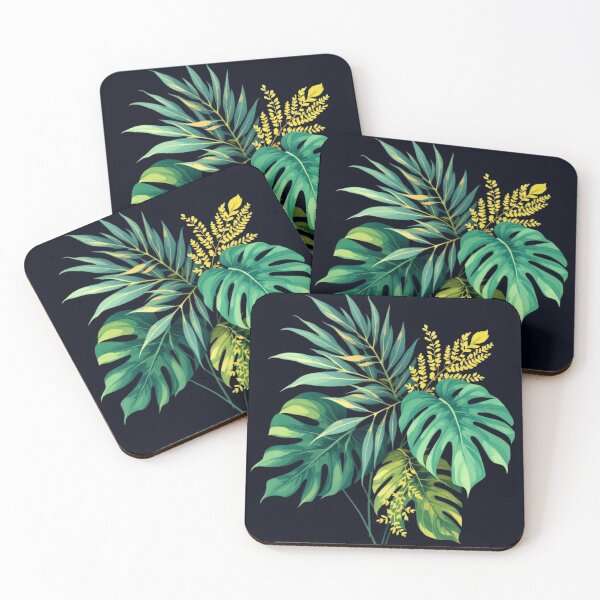 Item preview, Tropical Leaf Silhouette Abstract on Dark Background designed and sold by DesigntshirtWB.