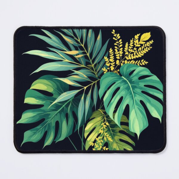 Item preview, Tropical Leaf Silhouette Abstract on Dark Background designed and sold by DesigntshirtWB.