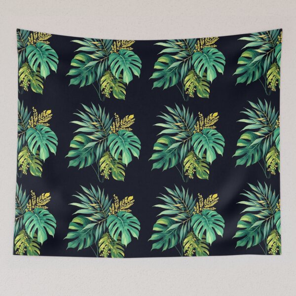 Item preview, Tropical Leaf Silhouette Abstract on Dark Background designed and sold by DesigntshirtWB.