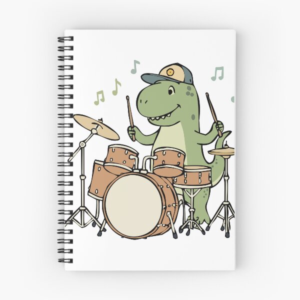Item preview, Cute Dinosaur Playing Drums – Kawaii Dino Drummer Cartoon Illustration designed and sold by MeeraArts&Crafts.