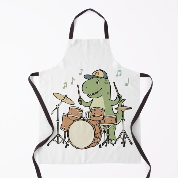 Item preview, Cute Dinosaur Playing Drums – Kawaii Dino Drummer Cartoon Illustration designed and sold by MeeraArts&Crafts.