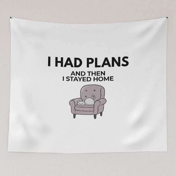 Item preview, Introvert Cat Meme Funny Antisocial Cat – I Had Plans Then I Stayed Home | The Introvert Cat Diaries designed and sold by ade-datt.