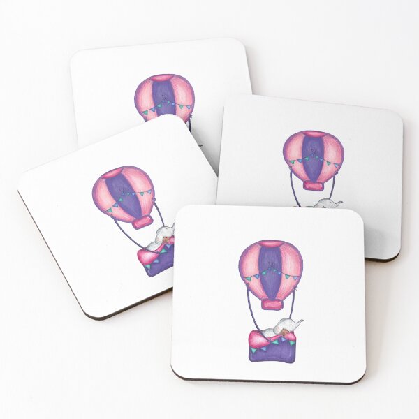 Item preview, Cute Elephant and Bunny in Hot Air Balloon | Kawaii Aesthetic  designed and sold by shaylihunterdesigns .