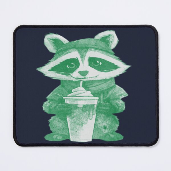 Item preview, Raccoon Drinking Iced Coffee designed and sold by kinpirks.