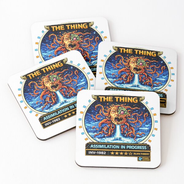 Item preview, The Thing - Pixel Invasion Badge designed and sold by Xeiboo.