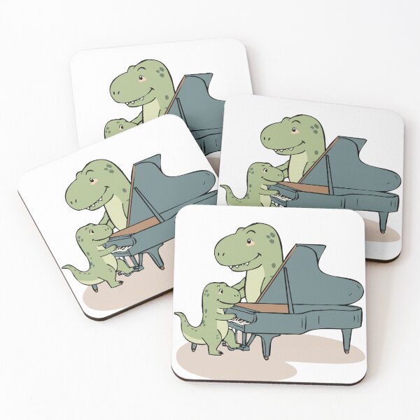 Item preview, Cute Dinosaur Playing Piano – Kawaii Dino Music Cartoon Illustration designed and sold by MeeraArts&Crafts.