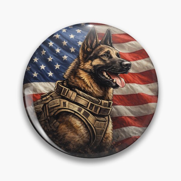 Item preview, Belgian Malinois American Flag – Military Working Dog K9 Design designed and sold by pawsofhonorstudio.