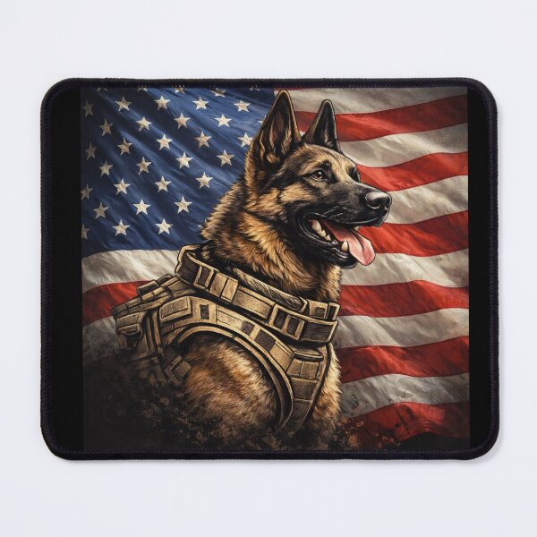 Item preview, Belgian Malinois American Flag – Military Working Dog K9 Design designed and sold by pawsofhonorstudio.