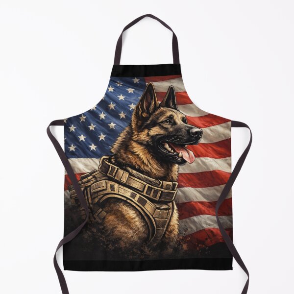 Item preview, Belgian Malinois American Flag – Military Working Dog K9 Design designed and sold by pawsofhonorstudio.