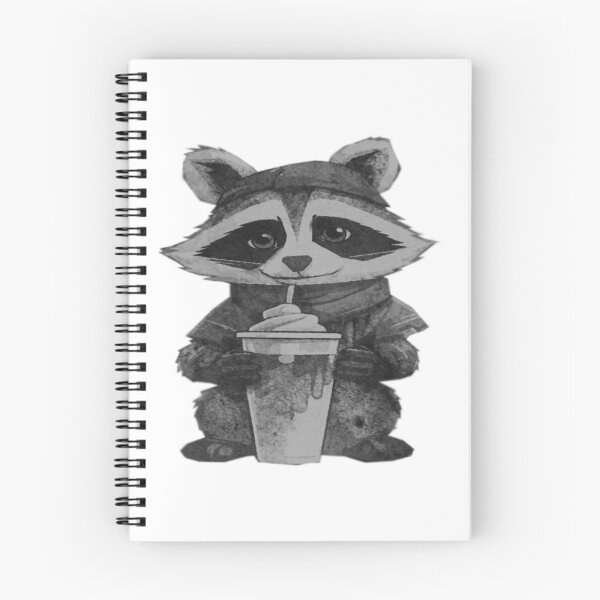 Item preview, Raccoon Drinking Iced Coffee designed and sold by kinpirks.