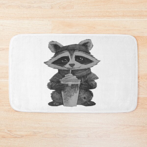 Item preview, Raccoon Drinking Iced Coffee designed and sold by kinpirks.