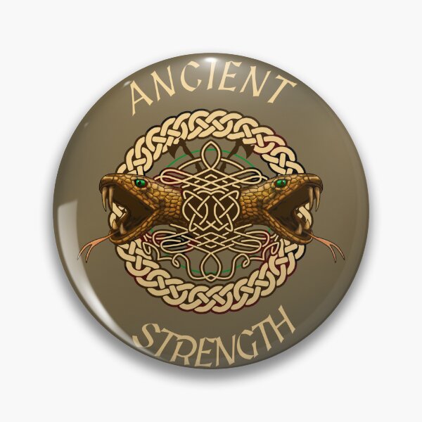 Item preview, Ancient Strength Celtic Viper: Nordic Knot & Axes on Vintage Parchment Background designed and sold by VitalusDesignArtV.