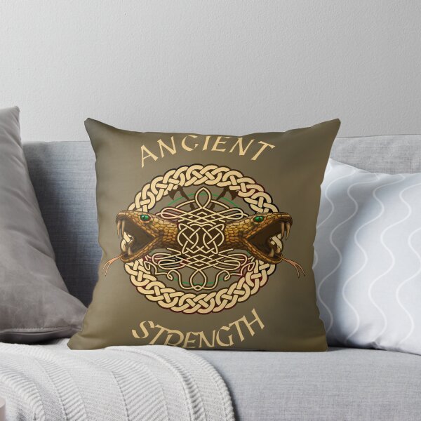 Item preview, Ancient Strength Celtic Viper: Nordic Knot & Axes on Vintage Parchment Background designed and sold by VitalusDesignArtV.