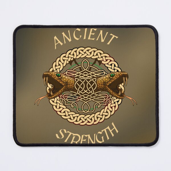 Item preview, Ancient Strength Celtic Viper: Nordic Knot & Axes on Vintage Parchment Background designed and sold by VitalusDesignArtV.