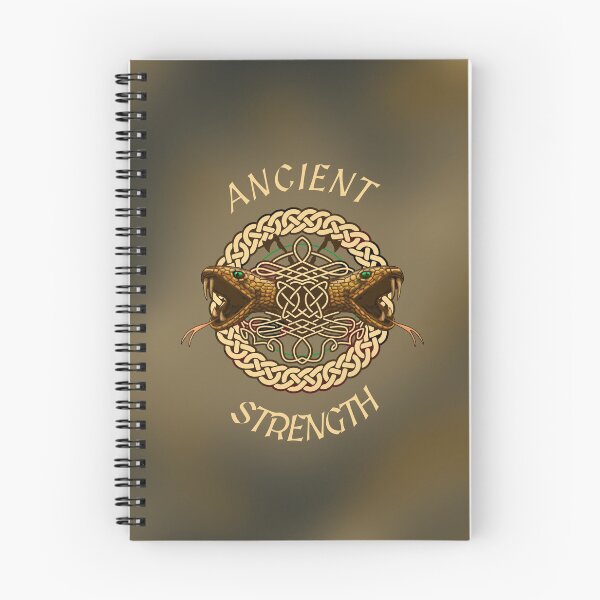 Item preview, Ancient Strength Celtic Viper: Nordic Knot & Axes on Vintage Parchment Background designed and sold by VitalusDesignArtV.