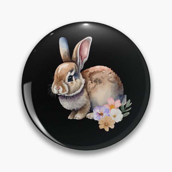 Item preview, Funny Dwarf Rabbit with Flowers designed and sold by aga4kids.