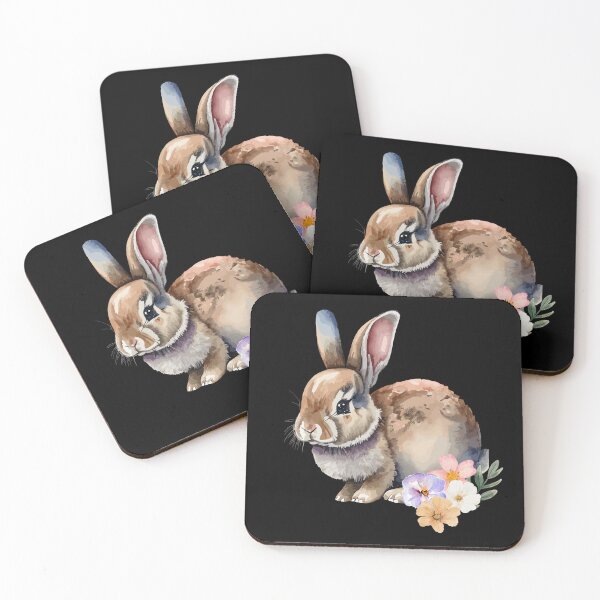 Item preview, Funny Dwarf Rabbit with Flowers designed and sold by aga4kids.
