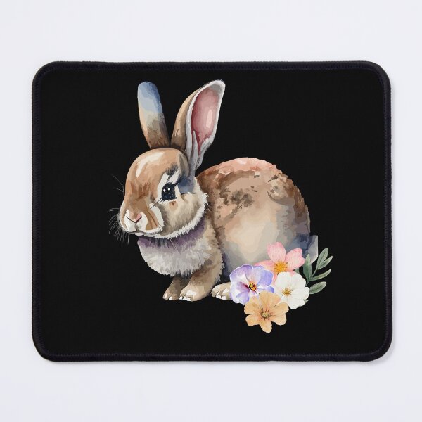 Item preview, Funny Dwarf Rabbit with Flowers designed and sold by aga4kids.