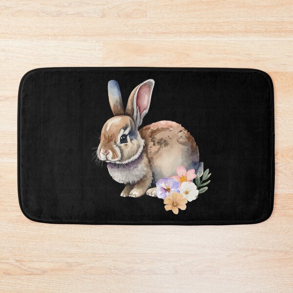 Item preview, Funny Dwarf Rabbit with Flowers designed and sold by aga4kids.