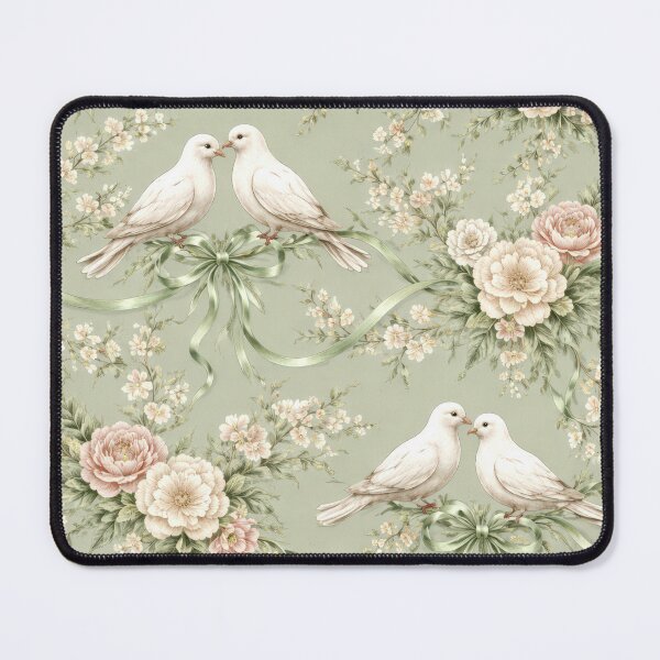 Item preview, Wedding Roses and Doves with Ribbons On Sage Green designed and sold by Maria Dryfhout.