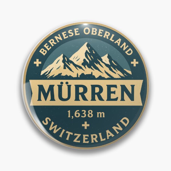 Item preview, Murren Switzerland Vintage Mountain Badge designed and sold by Digital Art Works  Hub.