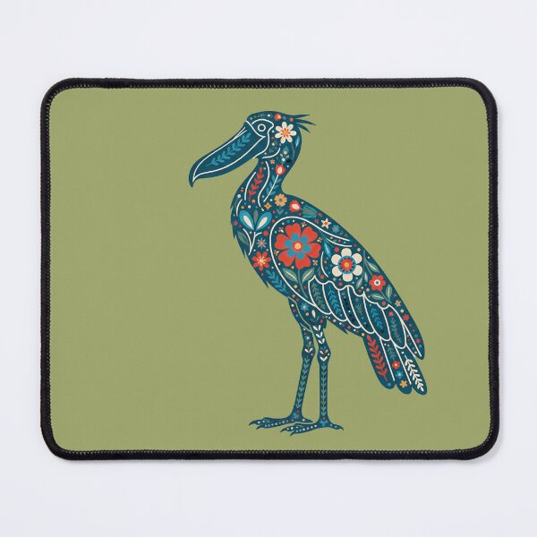 Item preview, Flower Folk Art Shoebill – Scandinavian Folk Art by heidiannemorris © designed and sold by FOLK ART FUSION by heidiannemorris.