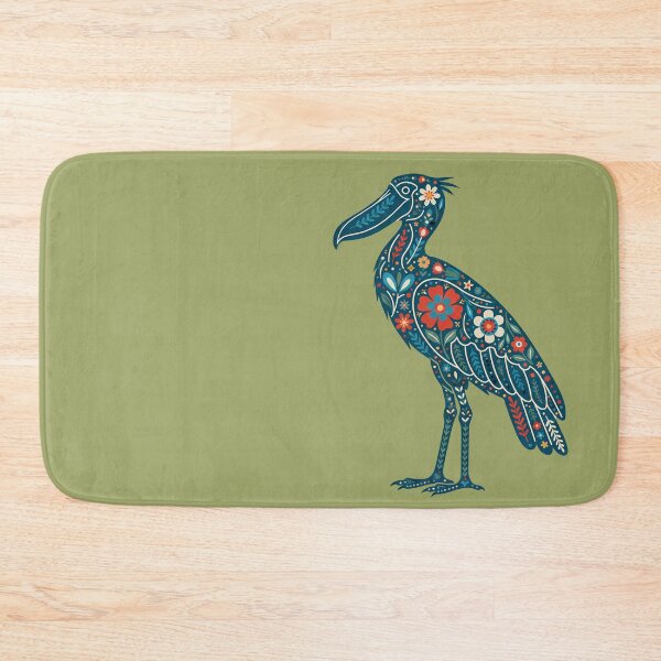 Item preview, Flower Folk Art Shoebill – Scandinavian Folk Art by heidiannemorris © designed and sold by FOLK ART FUSION by heidiannemorris.