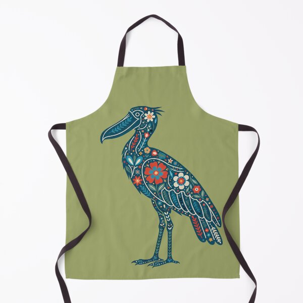 Item preview, Flower Folk Art Shoebill – Scandinavian Folk Art by heidiannemorris © designed and sold by FOLK ART FUSION by heidiannemorris.