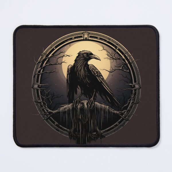 Aperçu de l'œuvre Corbeau et Lune Symbole Nocturne créée et vendue par CreatureAnimals.