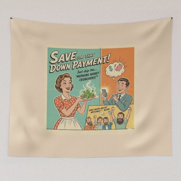 Item preview, Vintage Retro Down Payment Savings Financial Parody Advertisement Poster designed and sold by freackly.
