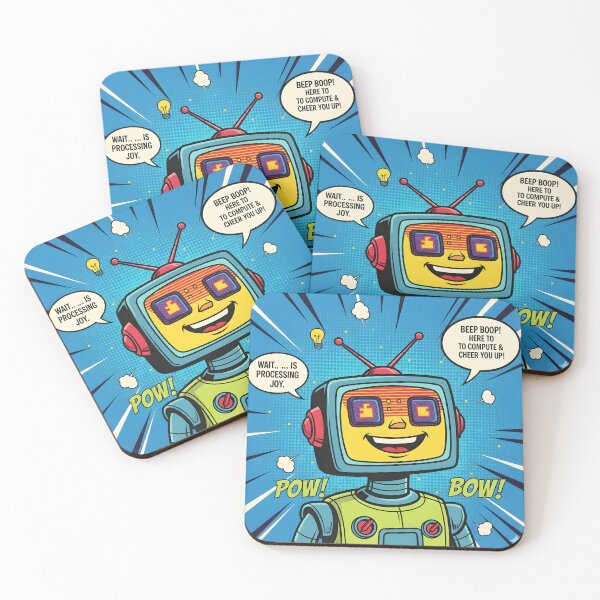Item preview, Joy Processor - Retro Robot Comic Book Pop Art designed and sold by ArtCrafter13.