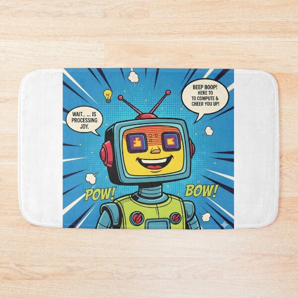 Item preview, Joy Processor - Retro Robot Comic Book Pop Art designed and sold by ArtCrafter13.