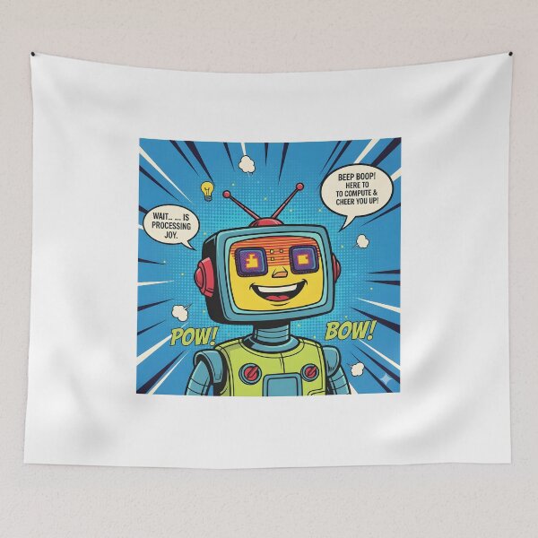 Item preview, Joy Processor - Retro Robot Comic Book Pop Art designed and sold by ArtCrafter13.