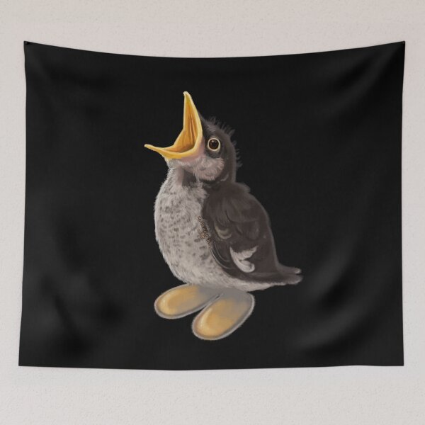 Item preview, Little Tired Bird, handpainted Painting designed and sold by AK-Hevonen.