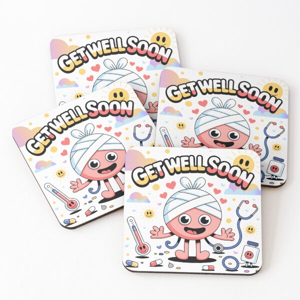 Item preview, Get Well Soon Bandaged Buddy - Cheerful Cartoon Recovery Friends designed and sold by Midnight Veil Designs.