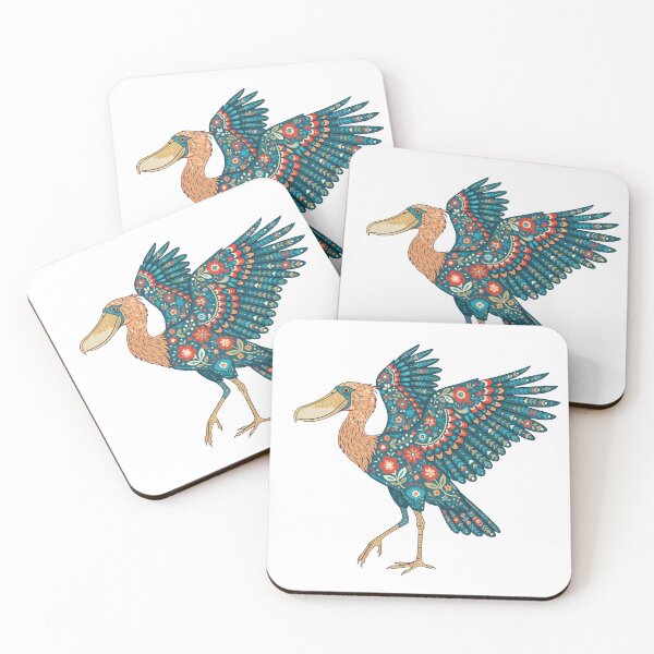 Item preview, Folk Art Shoebill (Wings Open) – Scandinavian Folk Art by heidiannemorris © designed and sold by FOLK ART FUSION by heidiannemorris.