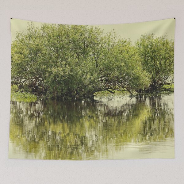 Item preview, Two trees in a spring floodplain - retro photo. designed and sold by NaturePhotography.