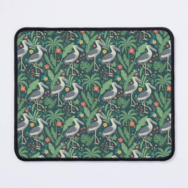 Item preview, Shoebill Tropical Jungle Pattern – Scandinavian Folk Art by heidiannemorris © designed and sold by FOLK ART FUSION by heidiannemorris.