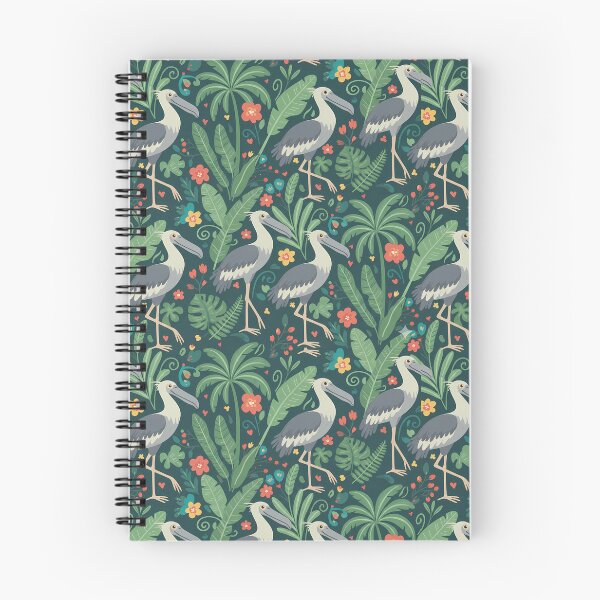 Item preview, Shoebill Tropical Jungle Pattern – Scandinavian Folk Art by heidiannemorris © designed and sold by FOLK ART FUSION.