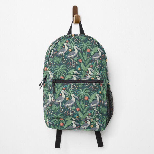 Item preview, Shoebill Tropical Jungle Pattern – Scandinavian Folk Art by heidiannemorris © designed and sold by FOLK ART FUSION by heidiannemorris.