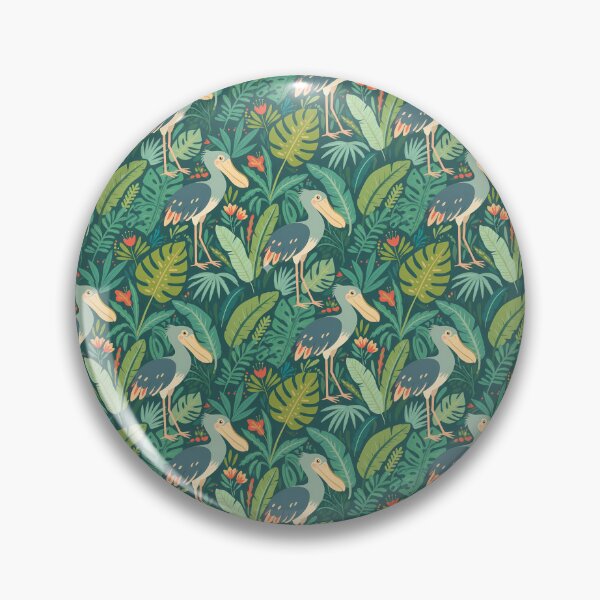 Item preview, Shoebill Tropical Jungle Pattern – Scandinavian Folk Art by heidiannemorris © designed and sold by FOLK ART FUSION by heidiannemorris.