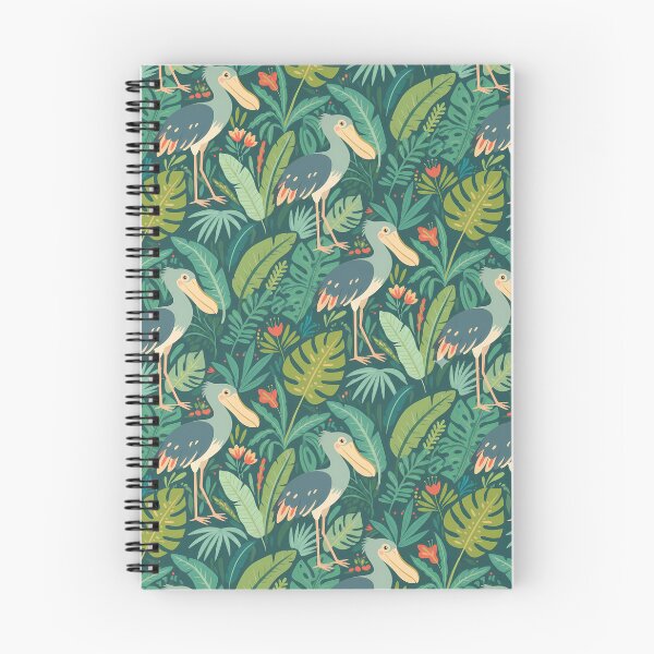 Item preview, Shoebill Tropical Jungle Pattern – Scandinavian Folk Art by heidiannemorris © designed and sold by FOLK ART FUSION.