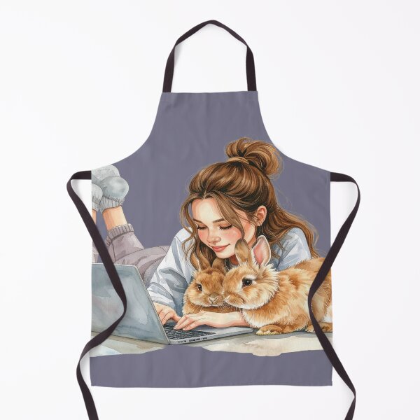 Item preview, Working from home with Hoppel, brown rabbits designed and sold by LiskoDesign.