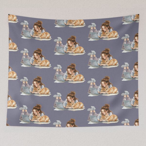 Item preview, Working from home with Hoppel, brown rabbits designed and sold by LiskoDesign.