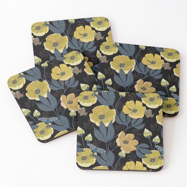 Item preview, Gold Velvet Blooms & Celestial Butterflies designed and sold by phatlizzardart.