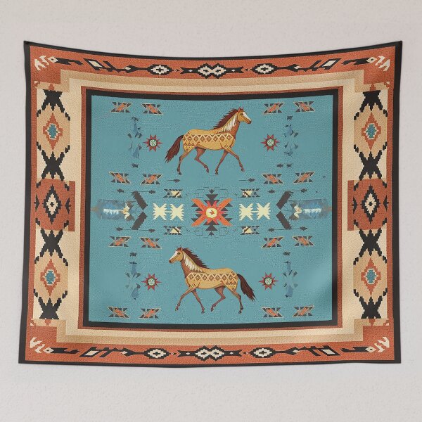 Item preview, Horse Throw Blanket Native American Art Inspired designed and sold by candiscamera.