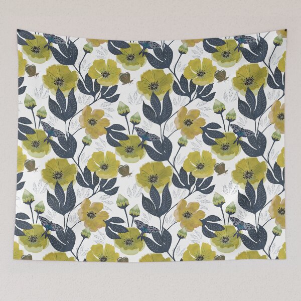 Item preview, Gold Velvet Blooms & Celestial Butterflies designed and sold by phatlizzardart.